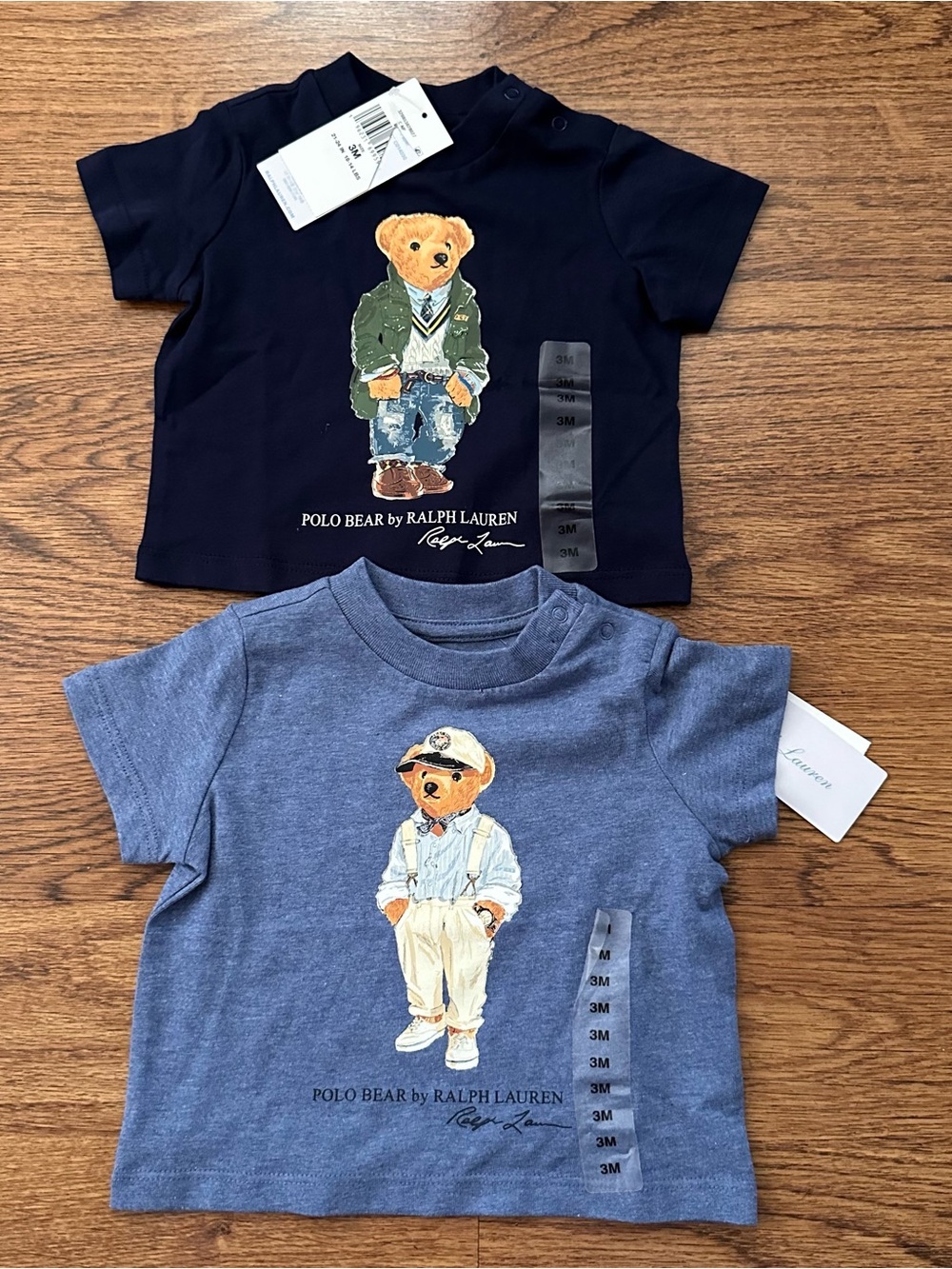 Ralph Lauren Polo Bear Kids 2T-Shirt - Navy light Blue size 3M NWT short sleeve